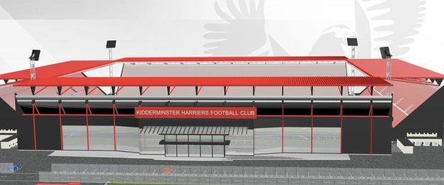 Harriers' proposed new home, based just off the Kidderminster/Stourport road