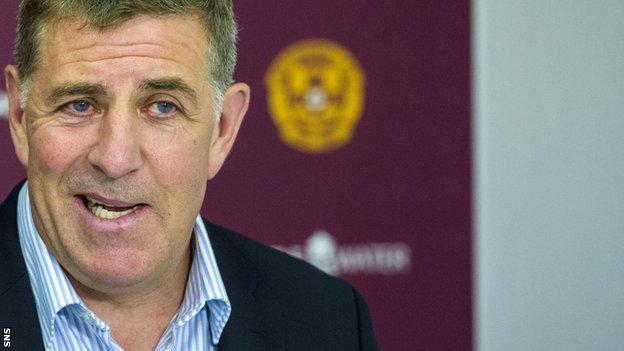 Motherwell manager Mark McGhee speaks to the media