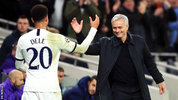 Dele Alli (left) and Jose Mourinho