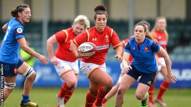 Wales women in action against France