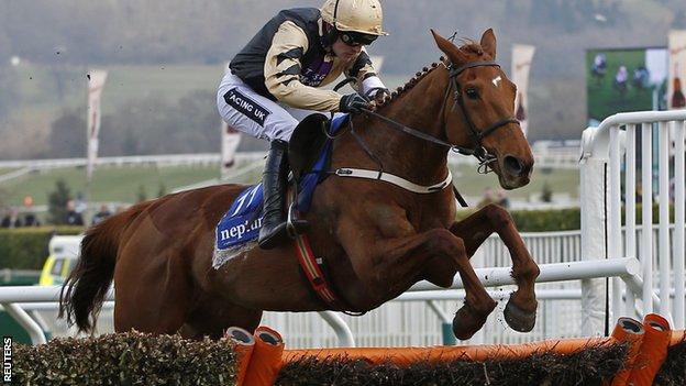 Jockey Ruby Walsh clears a fence aboard Yorkhill