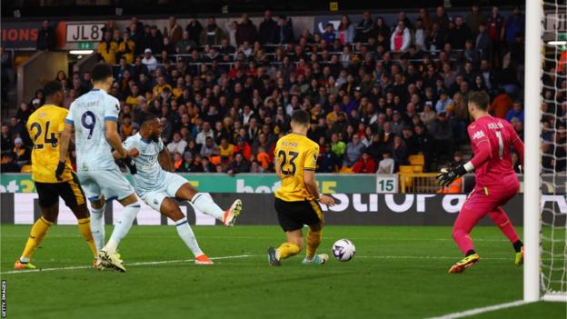 Antoine Semenyo scores against Wolves