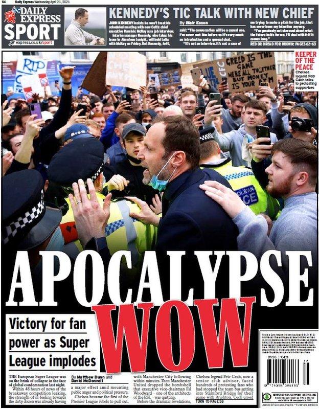 The back page of the Scottish Daily Express on 210421