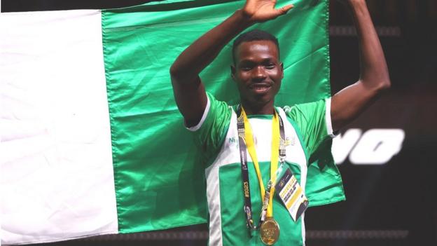 Nigeria weightlifter Peacemaker Azuegbulam at the 2023 Invictus Games