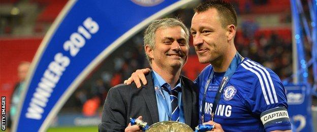 Jose Mourino and John Terry together during the 2015 League Cup final