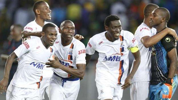 Azam FC players celebrate
