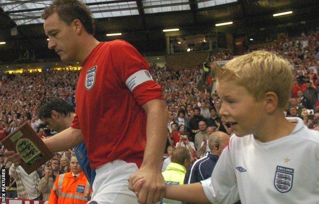 John Terry makes his debut as England captain