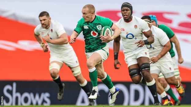 Keith Earls produced a sensational finish for Ireland's first try