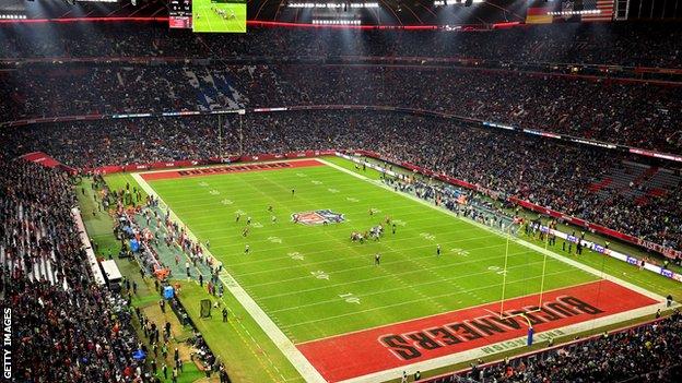 Vista general del Allianz Arena para la NFL