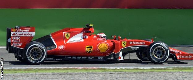 Kimi Raikkonen in action during the qualifying session of the Italian Grand Prix