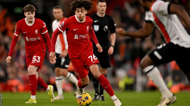 Jaden Duns, 18, played in Premier League match between Liverpool and Luton