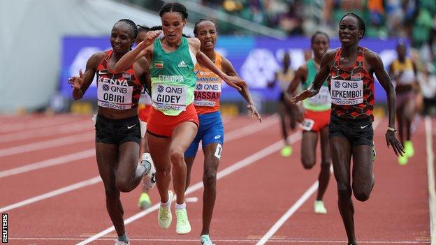 Letesenbet Gidey of Ethiopia wins the women's 10,000m at the 2022 World Championships