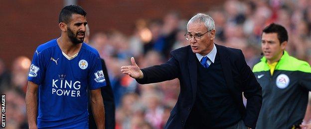 Riyad Mahrez (left) and Claudio Ranieri (right)