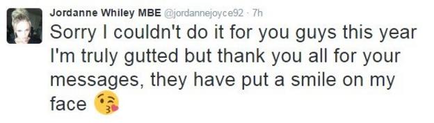 Jordanne Whiley tweets after her singles loss