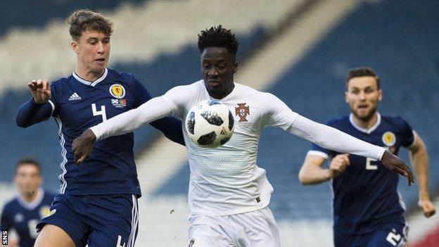 Jack Hendry has won three caps for Scotland, most recently against Portugal last month