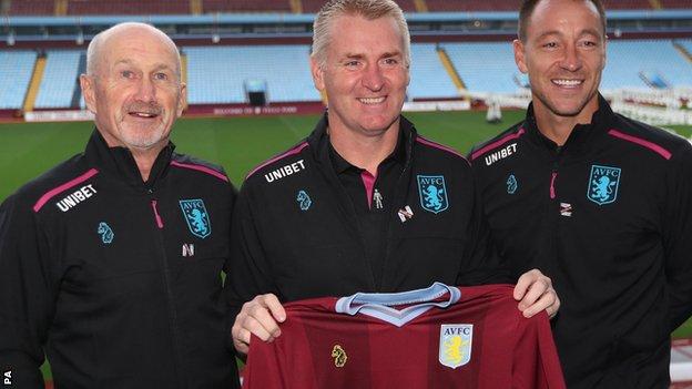 Richard O'Kelly, Dean Smith and John Terry at Aston Villa