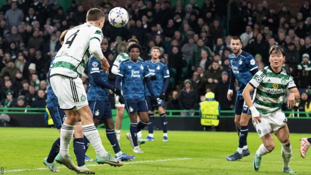 Gustaf Lagerbielke scores for Celtic against Feyenoord