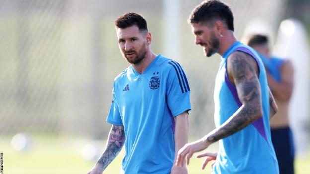 Lionel Messi in training