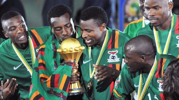 Zambia winning the Afcon football tournament in 2012