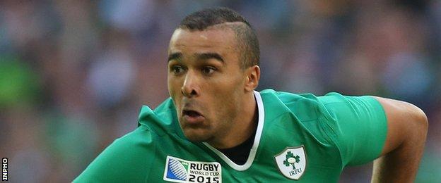 Simon Zebo was unlucky with a disallowed try