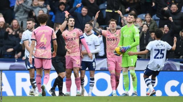 Illan Meslier's red card was the turning point of the game at Deepdale