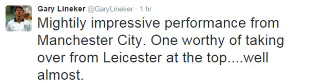 Gary Lineker tweet