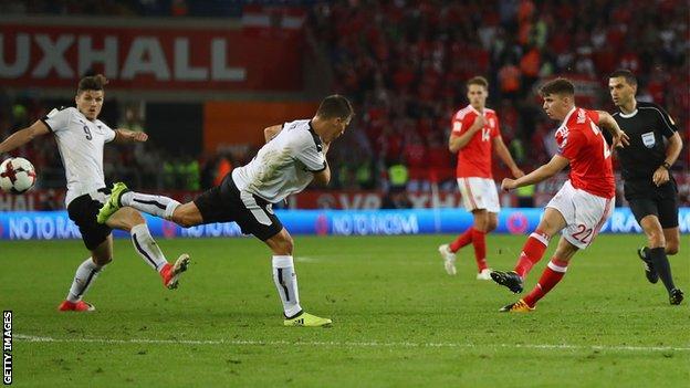 Ben Woodburn scores for Wales