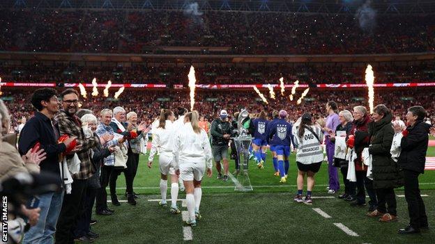 England players walk out at Wembley