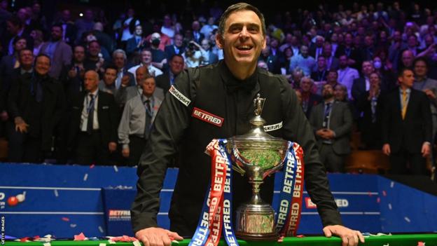 Ronnie O'Sullivan equalled Stephen Hendry's record of seven world titles by beating Judd Trump in the 2022 final