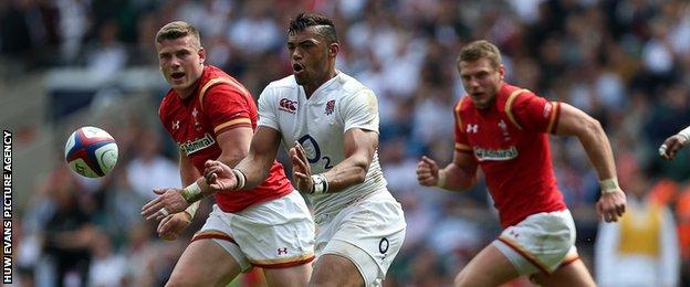 England's Luther Burrell in action against Wales