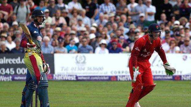 Alex Blake was out cheaply in the T20 quarter-final defeat by eventual winners Lancashire.
