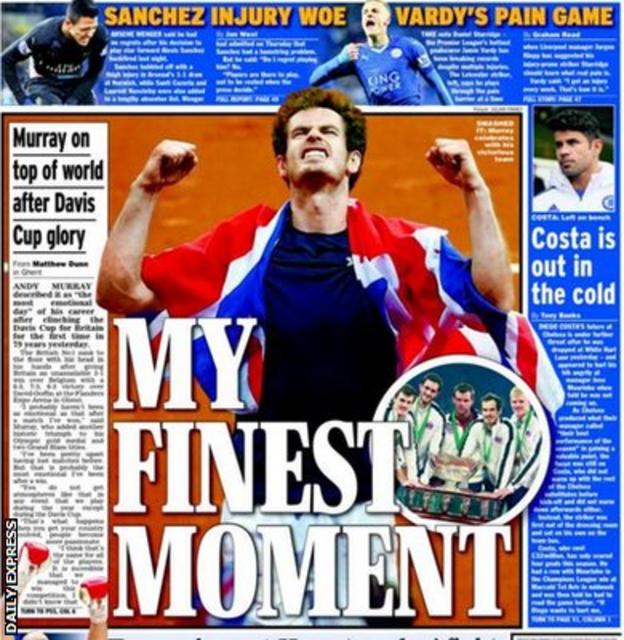 Daily Express back page on Monday