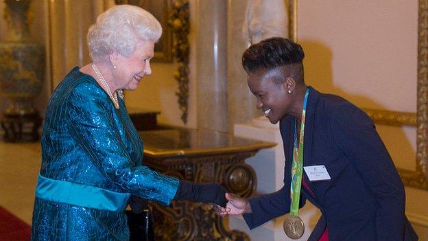 The Queen and double Olympic champion Nicola Adams