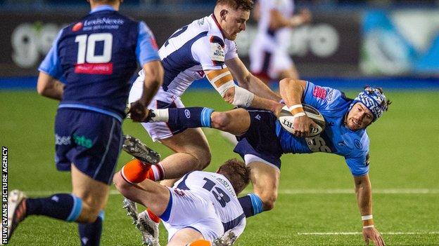Cardiff Blues full-back Matthew Morgan caught the eye for the home side