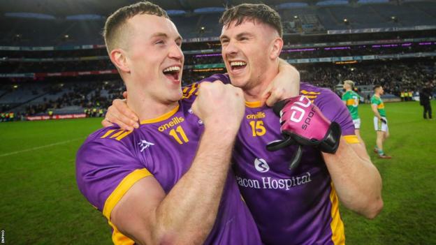 Shane Walsh (right) and Kilmacud team-mate Shane Cunningham celebrate after the final whistle in the All-Ireland Club Football Final in January