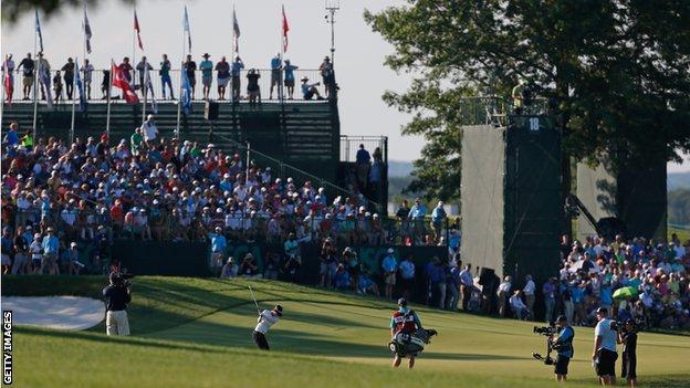 Crowds watch the 2017 US Women's Open