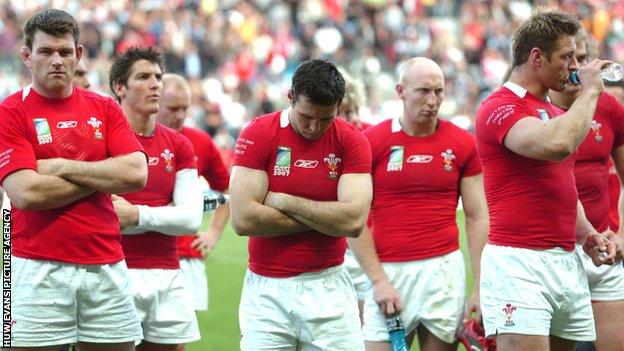 Wales dejected after their 2007 World Cup loss to Fiji