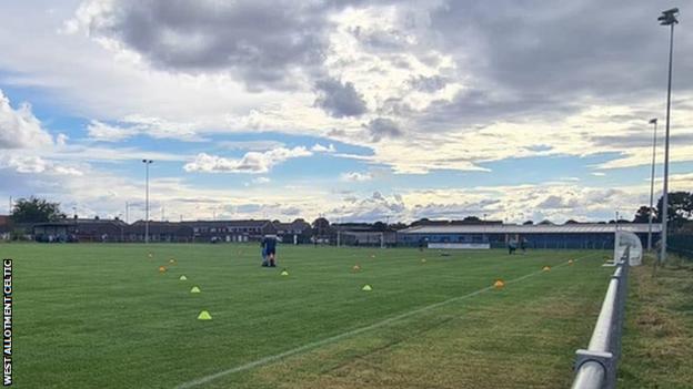 West Allotment Celtic play at the East Palmersville Sports Pavillion about eight miles from Chopra's former club Newcastle United