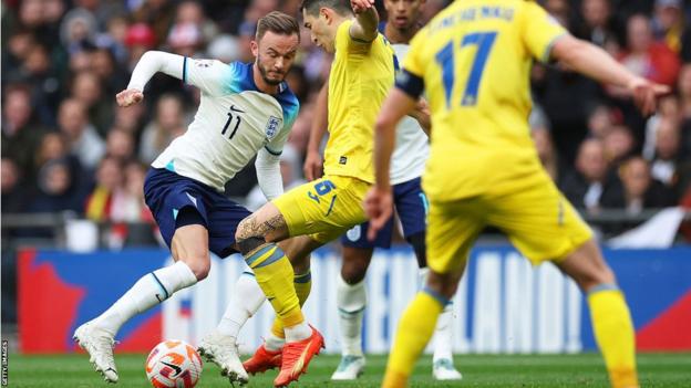 James Maddison in action against Ukraine