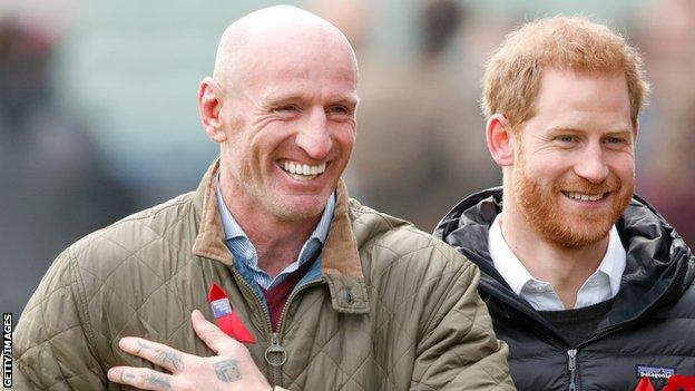 Gareth Thomas avec le prince Harry, duc de Sussex