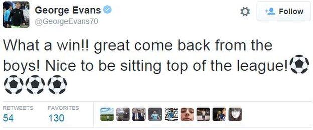 George Evans tweet