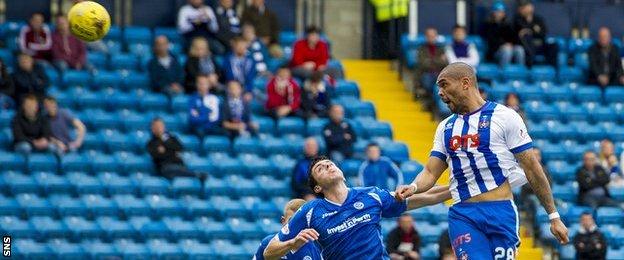 Josh Magennis scores for Kilmarnock against St Johnstone