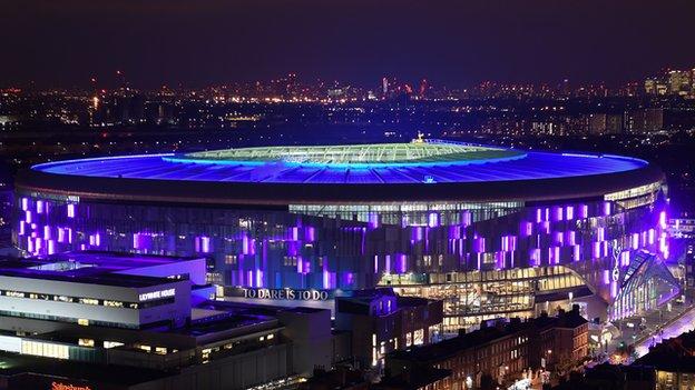 View of Tottenham Hotspur Stadium on opening night