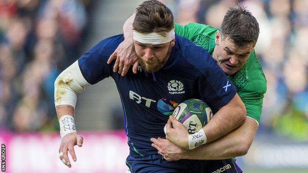 Ryan Wilson had to be replaced by Rob Harley in the first half at Murrayfield on Saturday