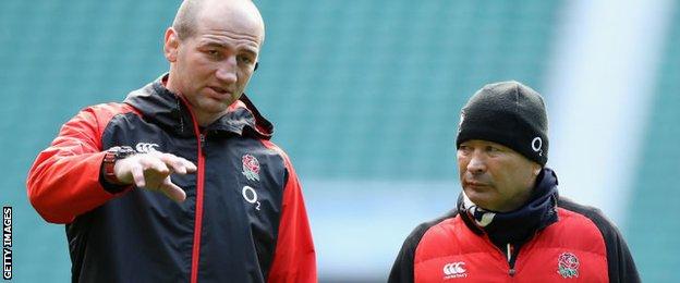 Steve Borthwick and Eddie Jones