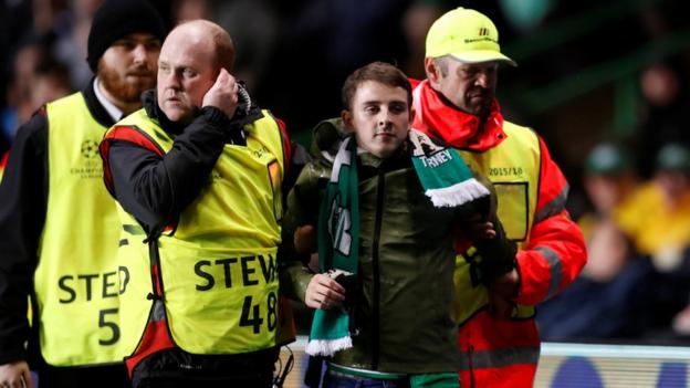 Uefa fines Celtic over fan’s attempted assault of Paris St-Germain player