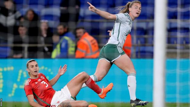 The third came five minutes later as the hosts punished some slack home defending. Rhiannon Roberts was allowed to get to the byline and her cross allowed Cain, unmarked in the area, to power home her first international goal.