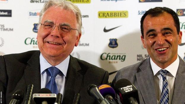 Roberto Martinez e il presidente dell'Everton Bill Kenwright