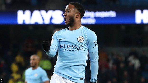 Raheem Sterling celebrates his goal against Southampton