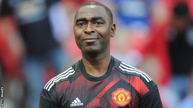 Andrew Cole during a Manchester United Legends match